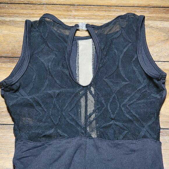 So Danca Black Sleeveless Bodysuit w/ Mesh Top - Picture 4 of 6